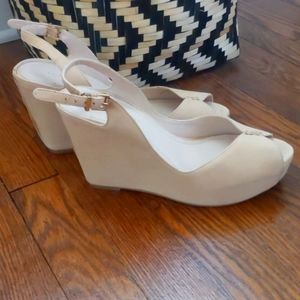 BCBGeneration Peep Toe Wedges